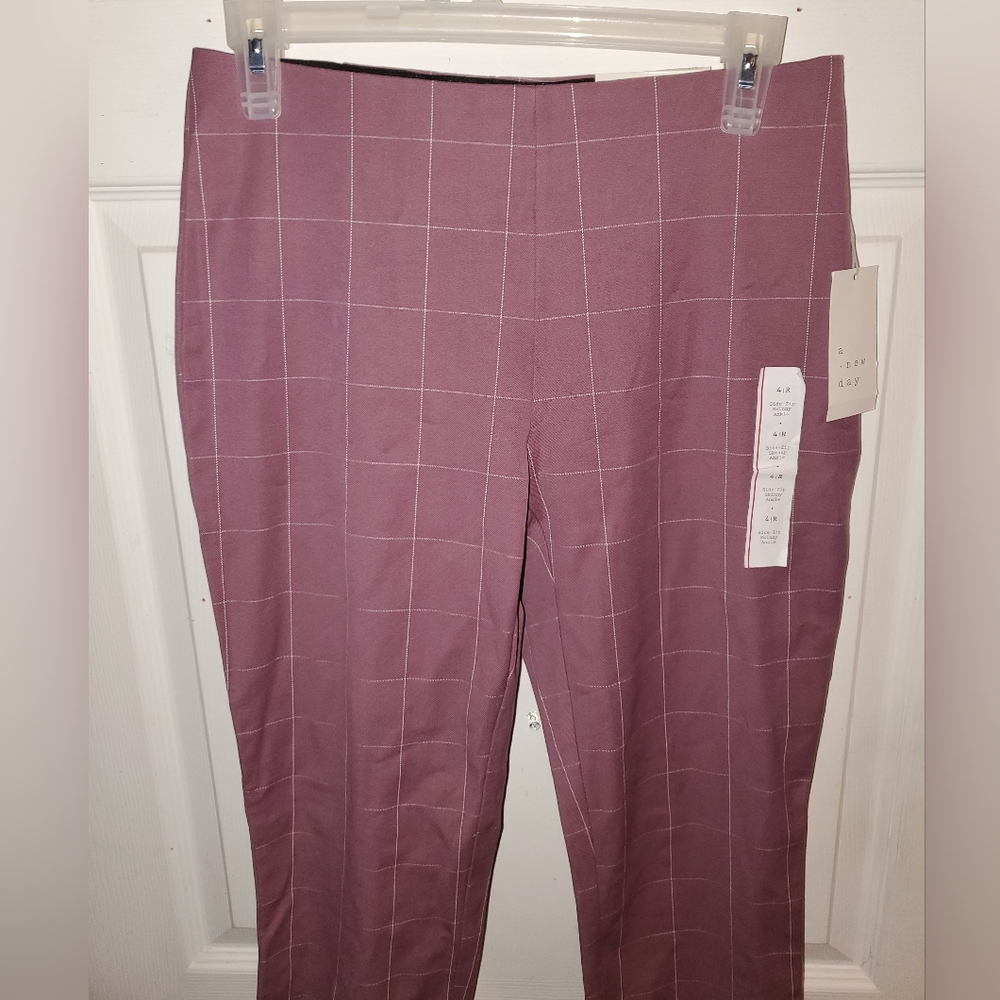 NWT A New Day Side Zip Grid Pattern High Rise Skinny Ankle Pants - Picture 4 of 10